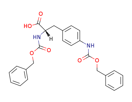 Molecular Structure of 14608-95-8 (L-Phenylalanine,
N-[(phenylmethoxy)carbonyl]-4-[[(phenylmethoxy)carbonyl]amino]-)