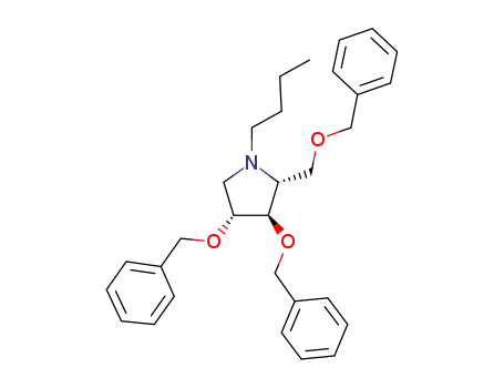 Molecular Structure of 188905-29-5 ((2R,3R,4R)-3,4-dibenzyloxy-2-benzyloxymethyl-1-butylpyrrolidine)