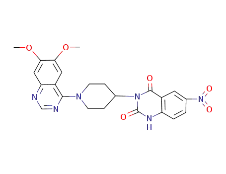 Molecular Structure of 130017-58-2 (2,4(1H,3H)-Quinazolinedione,
3-[1-(6,7-dimethoxy-4-quinazolinyl)-4-piperidinyl]-6-nitro-)