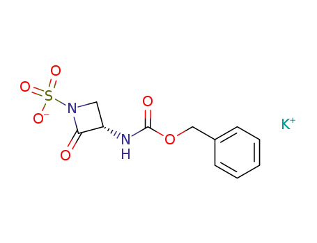 Molecular Structure of 80082-84-4 (1-Azetidinesulfonic acid, 2-oxo-3-[[(phenylmethoxy)carbonyl]amino]-,
monopotassium salt, (S)-)