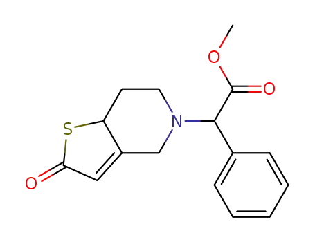 Molecular Structure of 109904-28-1 (Methyl alpha-(2-oxo 2,4,5,6,7,7a-hexahydro thieno [3,2-c] 5-pyridyl) phenyl-acetate)