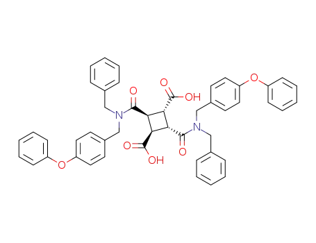 Molecular Structure of 171348-76-8 ((1α,2β,3β,4α)-1,3-Di(N-benzyl-N-(4-phenoxybenzyl)aminocarbonyl)cyclobutane-2,4-dicarboxylic acid)