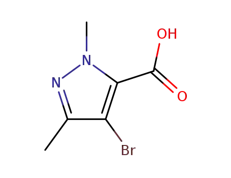 Molecular Structure of 5775-88-2 (4-BROMO-1,3-DIMETHYL-1H-PYRAZOLE-5-CARBOXYLIC ACID)