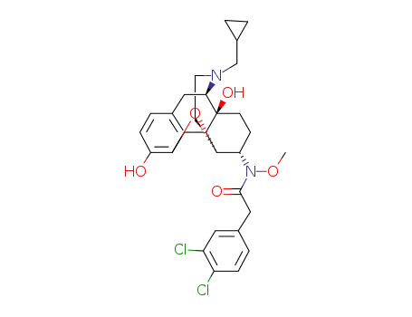 17-cyclopropylmethyl-3,14β-dihydroxy-4,5α-epoxy-6α-(N-methoxy-3,4-dichlorophenylacetamido)morphinan