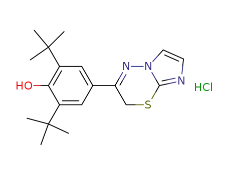 Molecular Structure of 117829-31-9 (2,6-di-tert-butyl-4-(2H-imidazo[2,1-b][1,3,4]thiadiazin-3(4H)-ylidene)cyclohexa-2,5-dien-1-one hydrochloride)