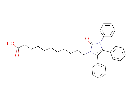 Molecular Structure of 153387-51-0 (1H-Imidazole-1-undecanoic acid, 2,3-dihydro-2-oxo-3,4,5-triphenyl-)