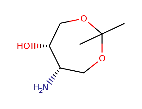 Molecular Structure of 79944-37-9 (trans-5-Amino-6-hydroxy-2,2-dimethyl-1,3-dioxacyloheptane)