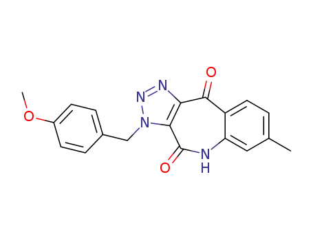 Molecular Structure of 170988-19-9 (3-(4-methoxybenzyl)-7-methyl-4(5H),10-dioxo-3H-1,2,3-triazolo[5,4-c][1]benzazepine)