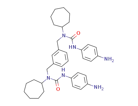Molecular Structure of 124885-25-2 (Urea,
N,N''-[1,3-phenylenebis(methylene)]bis[N'-(4-aminophenyl)-N-cyclohept
yl-)