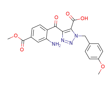 Molecular Structure of 170989-70-5 (4(2-amino-4-methoxycarbonylbenzoyl)-1-(4-methoxybenzyl)-1,2,3-triazole-5-carboxylic acid)