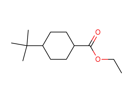 Molecular Structure of 63767-85-1 (Cyclohexanecarboxylic acid, 4-(1,1-dimethylethyl)-, ethyl ester)