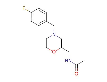 Molecular Structure of 112913-94-7 (2-Acetylamidomethyl-4-(4-fluorobenzyl)morpholine)