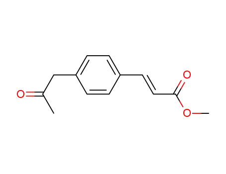 Molecular Structure of 79705-98-9 (2-Propenoic acid, 3-[4-(2-oxopropyl)phenyl]-, methyl ester, (E)-)