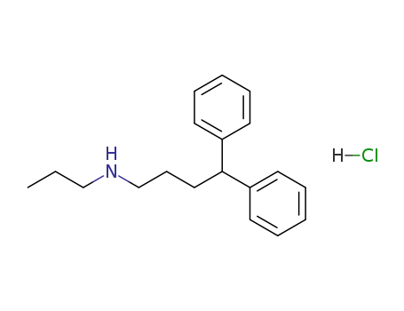 hydrochloride salt of 1,1-diphenyl-4-n-propylaminobutane