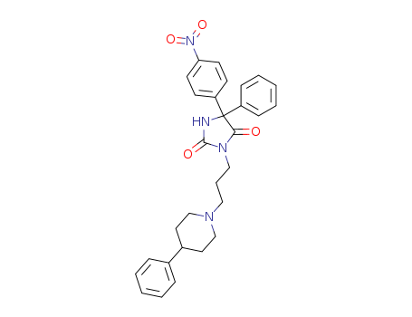 56079-90-4,5-(4-nitrophenyl)-5-phenyl-3-[3-(4-phenylpiperidin-1-yl)propyl]imidazolidine-2,4-dione,