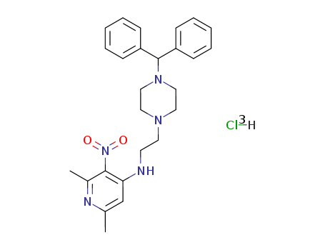 110629-25-9,N-{2-[4-(diphenylmethyl)piperazin-1-yl]ethyl}-2,6-dimethyl-3-nitropyridin-4-amine trihydrochloride,1-Piperazineethanamine,N-(2,6-dimethyl-3-nitro-4-pyridinyl)-4-(diphenylmethyl)-, trihydrochloride(9CI)