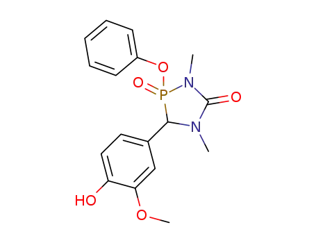 Molecular Structure of 57848-27-8 (1,4,2-Diazaphospholidin-5-one,
3-(4-hydroxy-3-methoxyphenyl)-1,4-dimethyl-2-phenoxy-, 2-oxide)