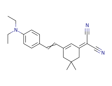 Molecular Structure of 182246-77-1 (Propanedinitrile,2-[3-[2-[4-(diethylamino)phenyl]ethenyl]-5,5-dimethyl-2-cyclohexen-1-ylidene]-)