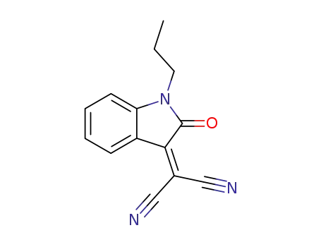 Molecular Structure of 125941-63-1 (2-(2-Oxo-1-propyl-1,2-dihydro-indol-3-ylidene)-malononitrile)
