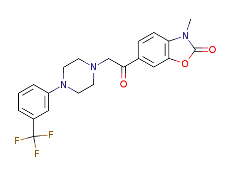 Molecular Structure of 82608-05-7 (2(3H)-Benzoxalzolone, 3-methyl-6-((4-(3-(trifluoromethyl)phenyl)-1-pip erazinyl)acetyl)-)