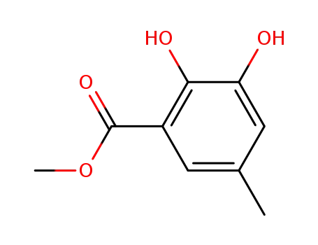 Molecular Structure of 87567-91-7 (2,3-Dihydroxy-5-methylbenzoic acid methyl ester)