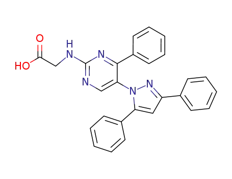 Molecular Structure of 144454-93-3 ([5-(3,5-Diphenyl-pyrazol-1-yl)-4-phenyl-pyrimidin-2-ylamino]-acetic acid)