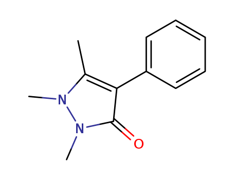Molecular Structure of 79994-65-3 (3H-Pyrazol-3-one, 1,2-dihydro-1,2,5-trimethyl-4-phenyl-)