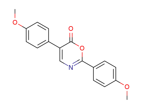 Molecular Structure of 91632-42-7 (6H-1,3-Oxazin-6-one, 2,5-bis(4-methoxyphenyl)-)