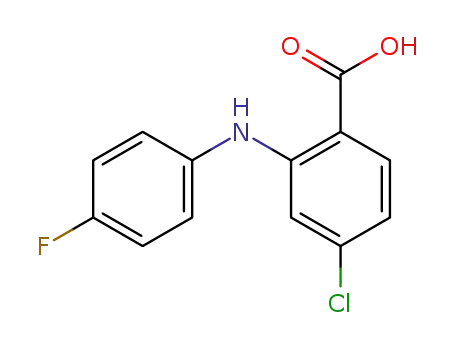 Molecular Structure of 2367-04-6 (4-chloro-2-[(4-fluorophenyl)amino]benzoic acid)