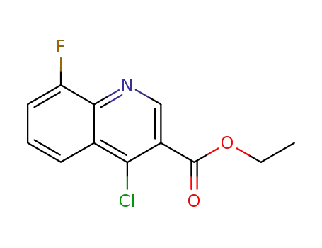 Molecular Structure of 56824-90-9 (Ethyl 4-chloro-8-fluoroquinoline-3-carboxylate)