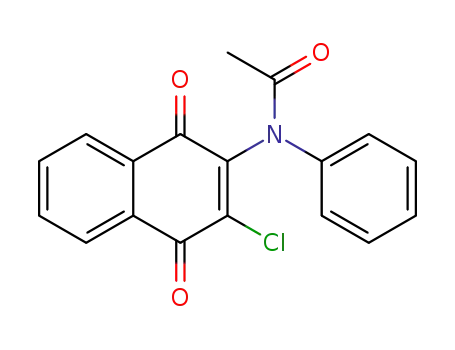 Molecular Structure of 4497-73-8 (N-(3-chloro-1,4-dioxo-1,4-dihydronaphthalen-2-yl)-N-phenylacetamide)