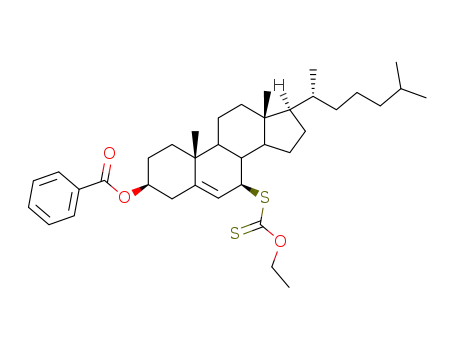 Molecular Structure of 73872-31-8 (S<3β-(benzoyloxy)-5-cholesten-7β-yl> O-ethyl dithiocarbonate)