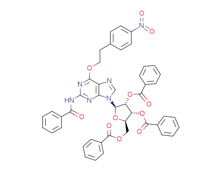 Guanosine, N-benzoyl-6-O-[2-(4-nitrophenyl)ethyl]-, 2',3',5'-tribenzoate