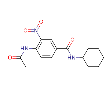 Molecular Structure of 89790-49-8 (Benzamide, 4-(acetylamino)-N-cyclohexyl-3-nitro-)