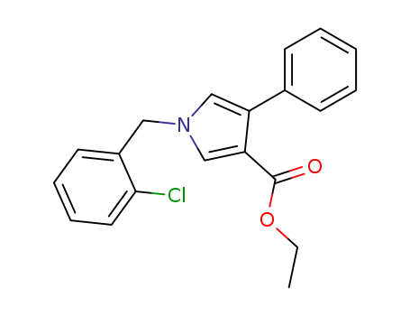 Molecular Structure of 131924-82-8 (1-(2-Chloro-benzyl)-4-phenyl-1H-pyrrole-3-carboxylic acid ethyl ester)