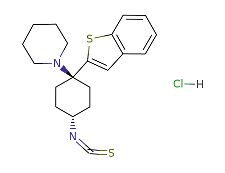 Molecular Structure of 143603-62-7 (trans-1-<1-(2-benzo<b>thienyl)-4-isothiocyanatocyclohexyl>piperidine hydrochloride)
