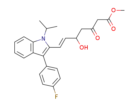 Molecular Structure of 93957-52-9 (3-Methyl(E)-7-[3-(4-fluorophenyl)-1-methylethyl-indol-2-yl]-3-hydroxy-5-oxohept-6-enoate)