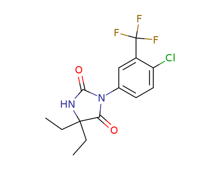 70974-25-3,Hydantoin, 3-(4-chloro-alpha,alpha,alpha-trifluoro-m-tolyl)-5,5-diethy l-,Hydantoin, 3-(4-chloro-alpha,alpha,alpha-trifluoro-m-tolyl)-5,5-diethy l-