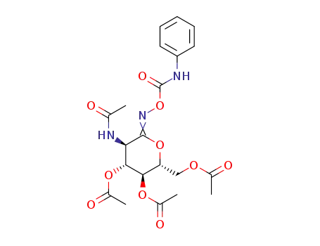 Molecular Structure of 132063-04-8 (O-(2-ACETAMIDO-3,4,6-TRI-O-ACETYL-D-GLUCOPYRANOSYLIDENE)AMINO N-PHENYL CARBAMATE)