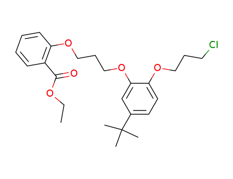 Molecular Structure of 93622-55-0 (Benzoic acid,
2-[3-[2-(3-chloropropoxy)-5-(1,1-dimethylethyl)phenoxy]propoxy]-, ethyl
ester)