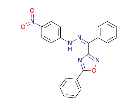 Molecular Structure of 79602-57-6 (Methanone, phenyl(5-phenyl-1,2,4-oxadiazol-3-yl)-,
(4-nitrophenyl)hydrazone, (Z)-)