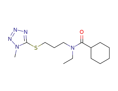Molecular Structure of 80085-38-7 (1-Methyl-5-(3-(N-ethyl-N-cyclohexylcarbonylamino)propyl)thio-1,2,3,4-t etrazole)
