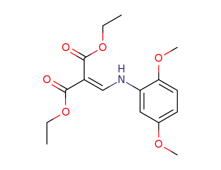 Molecular Structure of 26833-01-2 (DIETHYL 2-(((2,5-DIMETHOXYPHENYL)AMINO)METHYLENE)PROPANE-1,3-DIOATE)