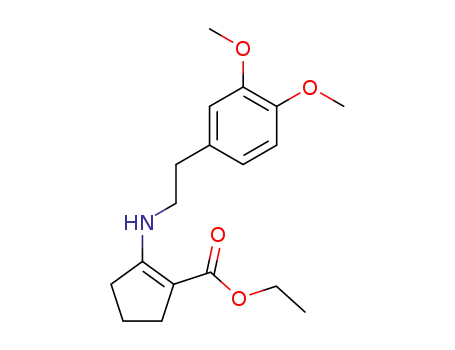 Molecular Structure of 130655-36-6 (2-[2-(3,4-Dimethoxy-phenyl)-ethylamino]-cyclopent-1-enecarboxylic acid ethyl ester)