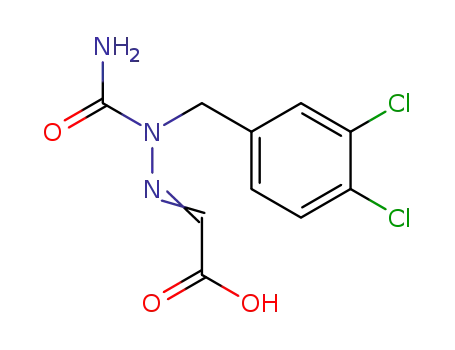 Molecular Structure of 80305-82-4 (Acetic acid, [(aminocarbonyl)[(3,4-dichlorophenyl)methyl]hydrazono]-)
