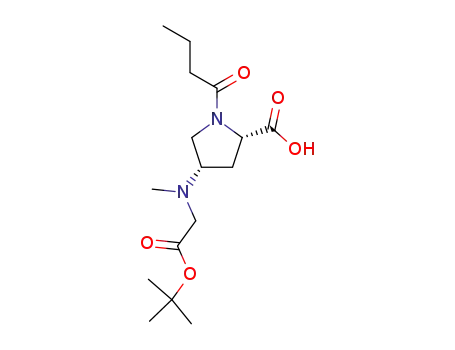 Molecular Structure of 84520-86-5 ((4S)-1-butyryl-4-<(carboxymethyl)methylamino>-L-proline 4-tert-butyl ester)