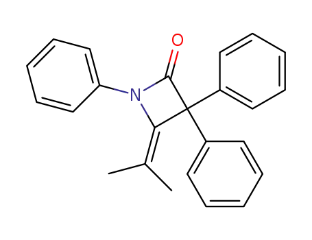 Molecular Structure of 80269-74-5 (2-Azetidinone, 4-(1-methylethylidene)-1,3,3-triphenyl-)