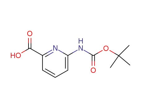 Molecular Structure of 258497-21-1 (6-TERT-BUTOXYCARBONYLAMINO-PYRIDINE-2-CARBOXYLIC ACID)