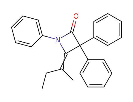 Molecular Structure of 80269-75-6 (2-Azetidinone, 4-(1-methylpropylidene)-1,3,3-triphenyl-)