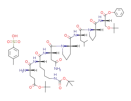 Molecular Structure of 138541-36-3 (H-L-Glu(OtBu)-L-Lys(Boc)-L-Asn-L-Pro-L-Leu-L-Pro-L-Ser(tBu)-OPh*TosOH)